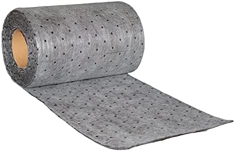 Atlas Connect Oil Absorbing Pads Roll | 10" x 10" | 3mm Thickness | 30 Medium Duty Oil Absorbent Pads Gray |