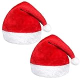 Bnikion Red Santa Hat for Kids 2 Pack Children Christmas Hats Plush Xmas Hat for Child Christmas New
