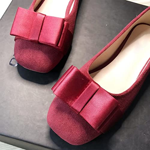 Hee grand Bowknot Flats for Women Square Toe Ballet Shoes Casual Flats Comfortable Slip-On Loafers3
