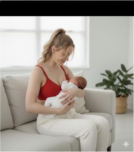 Image of Women's Maternity Nursing Bra, Front Open with Button Closure, Wirefree Padded, Seamless Inner, with Tube Bra,Pack of 1 (Free Size 30,32,34)