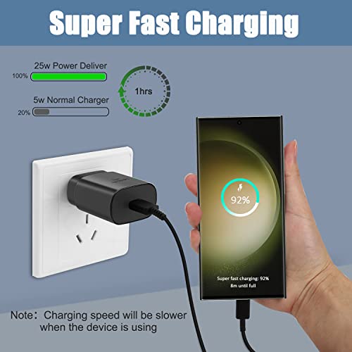 Samsung Charger Fast Charging Cord 25W Usb C Android Phone Charger Super Fast Charger Type C Cable And Block For Samsung Galaxy S23Ultra/S23/S23+/S22/S22Ultra/S22+/S21/S20/Note 10/20,Z Fold/Flip,2Pack #TOP3
