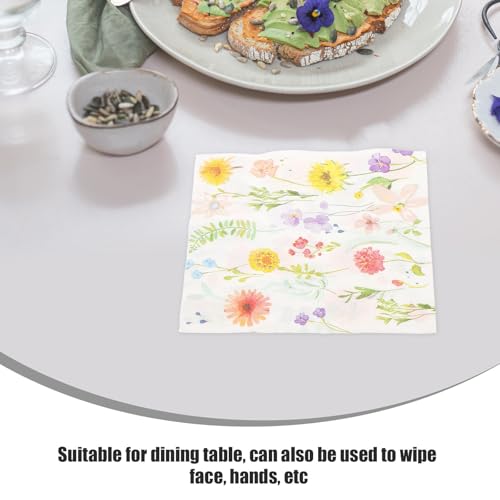 Servilletas de papel Cabilock suaves y absorbentes con flores para cumpleaños 6