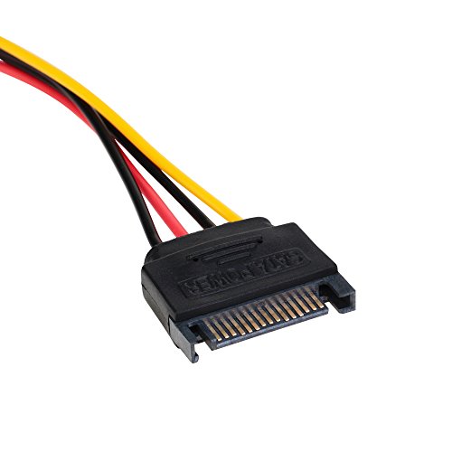 Sata Power Cable Adapter 3 Pack Sata 15 Pin Male To Molex Lp4 Female Power Cable 8-Inch #TOP3