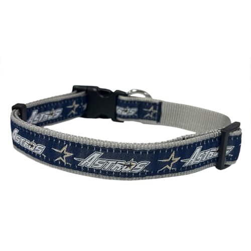 MLB PET Collar Houston Astros Retro Gold Star Dog Collar, Small Baseball Team Collar for Dogs & Cats. A Shiny Dog & Cat Collar Licensed by The MLB
