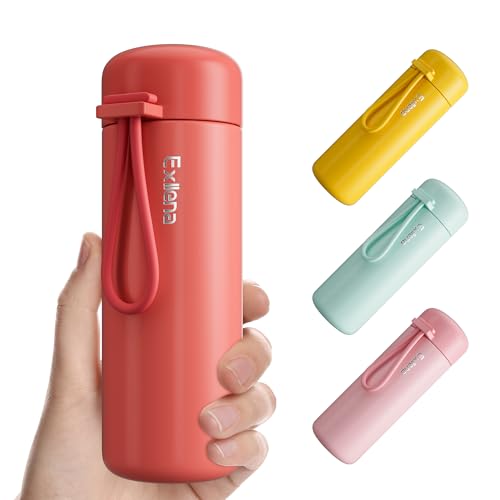 Exllena Botella Térmica Pequeña 200ml – Mini Botella de Acero Inoxidable sin BPA, Aislamiento Térmico 4-6 Horas con Diseño Portátil y Hermético(Rojo)