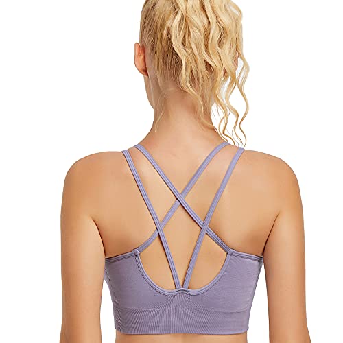 Image of GXXGE Padded Racerback Sports Bras for Women High Impact Workout Yoga Gym Activewear Fitness Bra