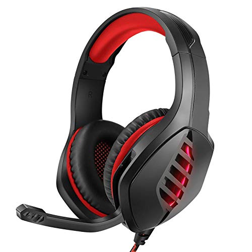 Auriculares para PC con sonido 7.1 y jack 3.5 mm color rosso