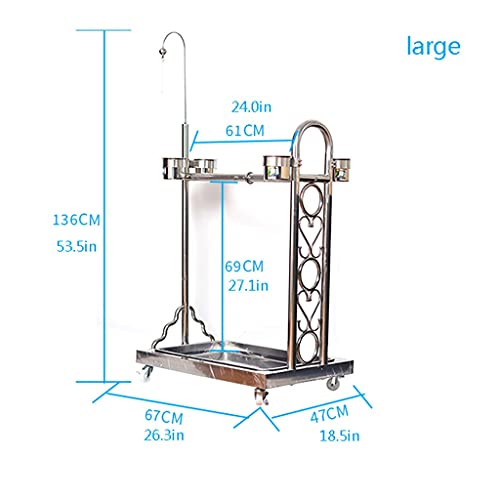 Gabbia per uccelli in acciaio inox, supporto per pappagalli, accessori per uccelli, supporto telescopico per pappagalli, adatto per uccelli di grandi e medie dimensioni, ara, canarino, uccello dell'a