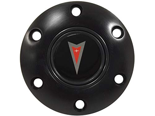VSW S6 Black Horn Button Compatible with 6 Bolt Steering Wheel, Pontiac Emblem, STE1011BLK