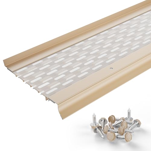 Image of Micromesh Gutter Guards, 5 Inch, 100 FT, Stainless Mesh, Cream