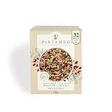 PISTAMED - Pistachos Pelados Naturales - Sin Sal - Tostado Artesanal - Alto Contenido en Fibra - Dietas Vegetarianas y Veganas - Contenido: 1,12 Kg (Paquete de 32 bolsitas)