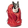 Kurgo G Train Dog Carrier Backpack for Small Pets Cat Dog Backpack for Hiking Camping or Travel Waterproof Bottom Red