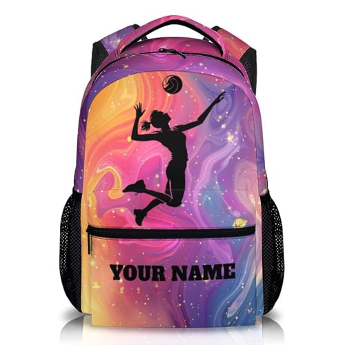 Girls Schoolbag, Personalized Volleyball Backpack, Gift for Kids, Pink Casual Kids Bookbag for Preschool Elementary Kindergarten Travel