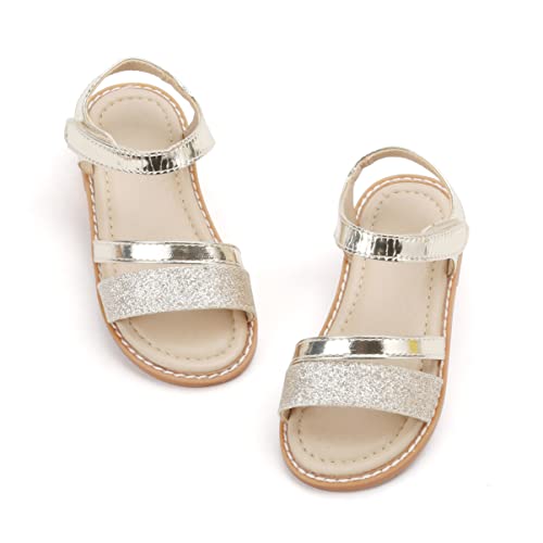 Image of Felix & Flora Toddler Girl Sandals - Little Girl Easter Dress Shoes Lightweight Open Toe Beach Holiday Flats
