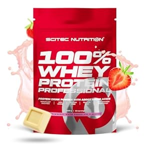 Scitec Nutrition 100% Whey Proteïne, Professional, verrijkt met extra aminozuren en spijsverteringsenzymen, glutenvrij, palmolievrij, 1 kg, aardbeien, witte chocolade