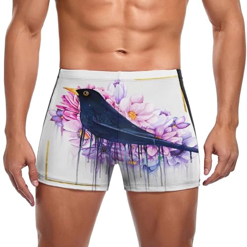 Maillot de bain slip homme aux oiseaux tropicaux idéal pour vos sessions de natation et bronzage