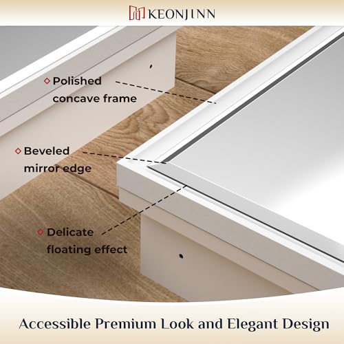 Image of Keonjinn 24 inch x 30 inch White Bathroom Medicine Cabinets with Mirror, Aluminum