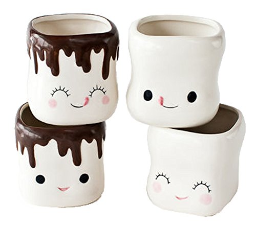 Cute Marshmallow Shaped Hot Chocolate Mugs-Ceramic-Set of 4