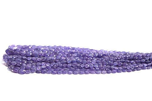 Naturalne gładkie owalne koraliki tanzanitowe AAA, gładkie koraliki tanzanitowe, owalne koraliki tanzanitowe, niebieskie koraliki tanzanitowe, rozmiar 5 x 7 mm, sznurek 40 cm, Kamień
