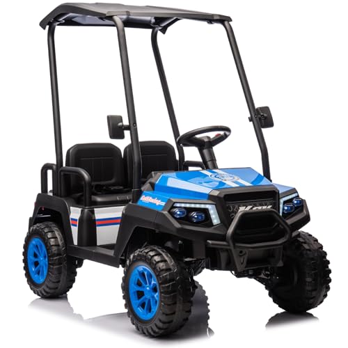 NEWQIDA 24V Golf Cart for Kids Battery Powered 4 Seater