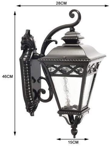 Applique murale extérieure lanterne en aluminium noir mat E27