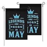 Made In US Legends Are Born In May Welcome Flag Colorful Outdoor Celebration Decor Yard Flag Decorative Banner For Outside House