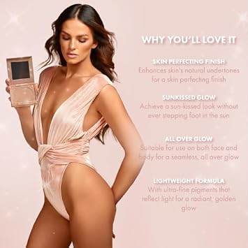 Bellamianta Bronzing Duo Bundle Illuminating Bronzer Powder & Luxury Baby Kabuki Brush Set