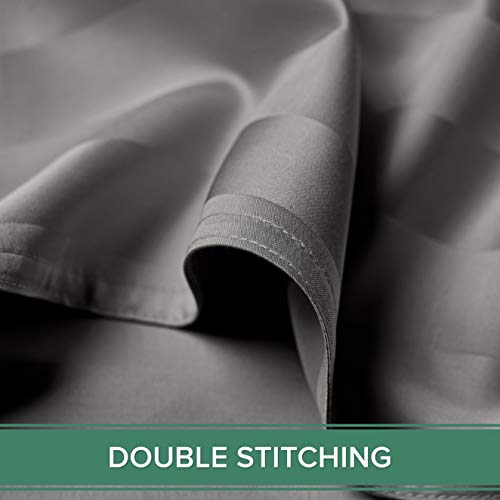 Image of Pure Bamboo Full Sheets, Genuine 100% Organic Viscose Derived from Bamboo Bed Sheet Set, Luxuriously Soft & Cooling, Double Stitching, 2 Year Quality Promise (Full, Jacquard Stone)
