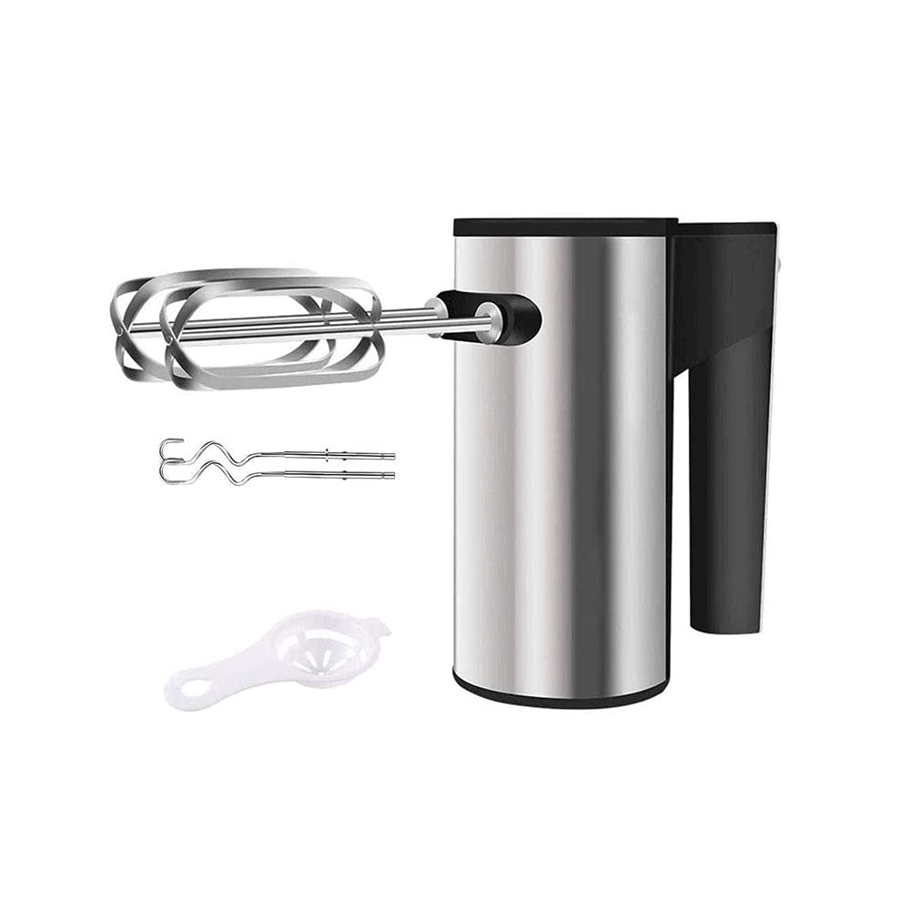 Mezcladores de Mano para el hogar Cocina de Mano Negro 5 velocidades con función Turbo Batidor eléctrico, Incluye batidores de Acero Inoxidable Resistentes y Ganchos para Masa