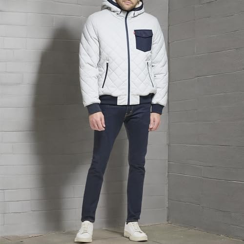 Image of LEVI'S Men's Levi's Men's Diamond Quilted Sherpa Lined Bomber Jacket
