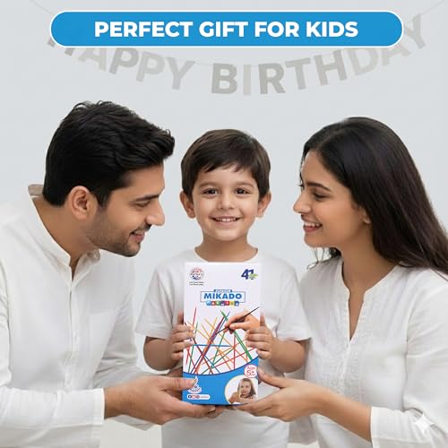 Ratna's Mikado Sticks Junior, 31 Pick-Up Sticks, Best Return Gift, Fun Family Indoor Board Game for Adults and Kids 5+ Years