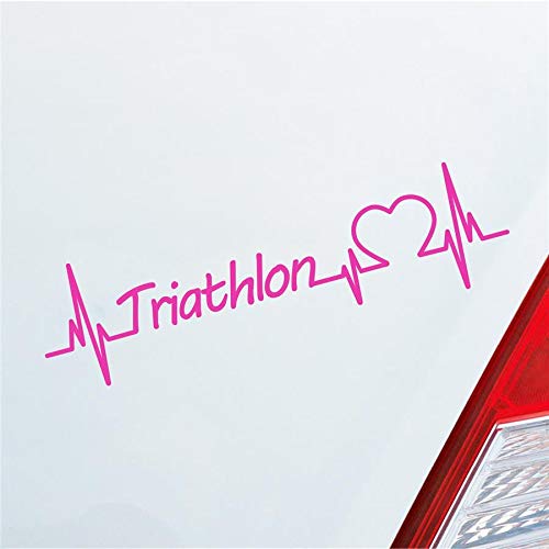 Adesivi Moto Rafting Herzschlag 19x6cm Rosa Rollersticker Hellweg - Fatto In Germania - 4