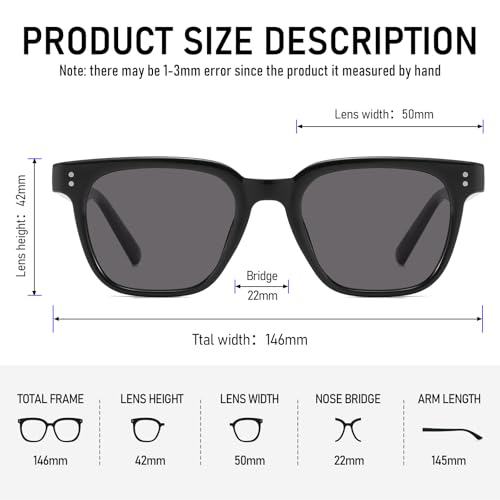 Oversized Rectangle Sunglasses Womens and Mens Vintage Trendy Shades Retro Light Weight UV400 Sun Glasses4