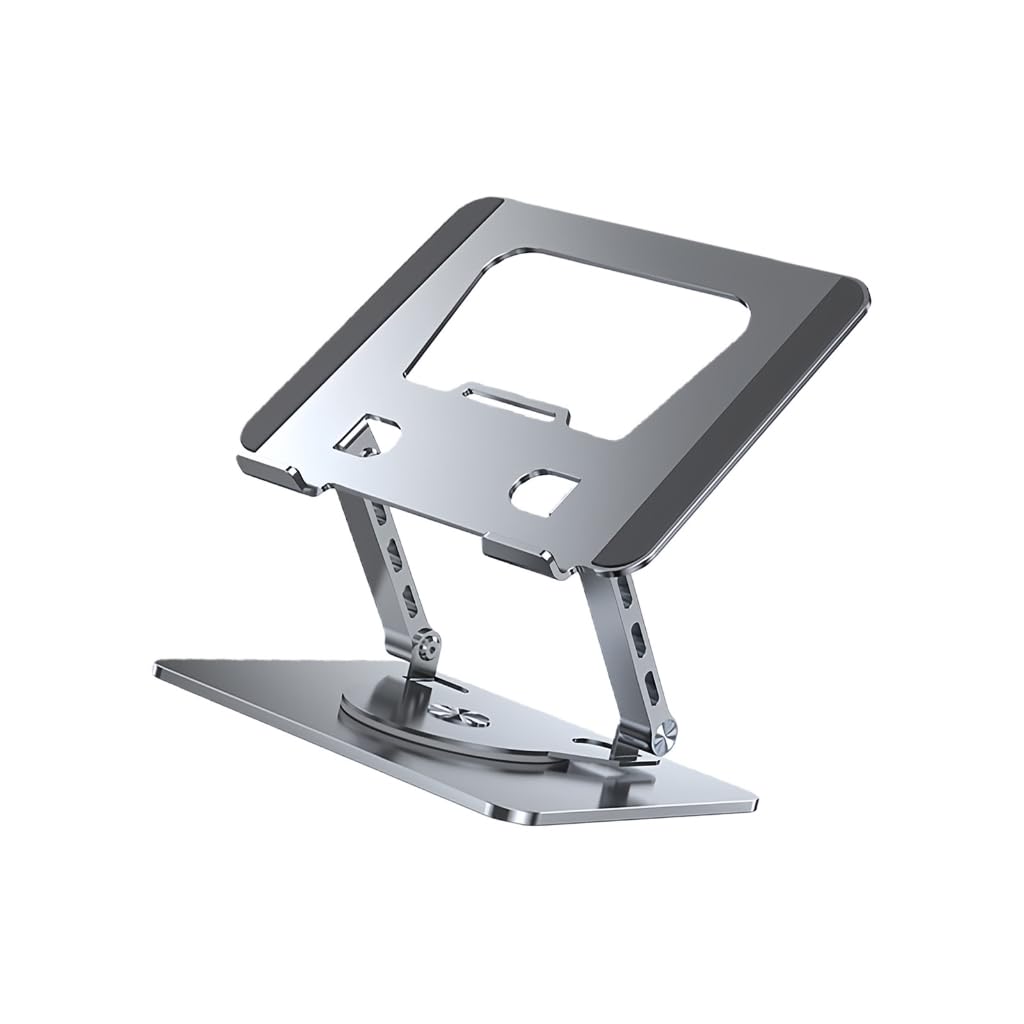 Soporte de refrigeración ajustable de dos ejes para laptop, marco de aleación de aluminio, giro de 360 grados