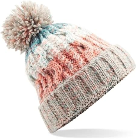 Unisex Corkscrew Pom Pom Beanie