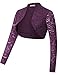 Ladies Bolero Long Sleeve Shrug Jacket for Dresses (S,Purple BP49)