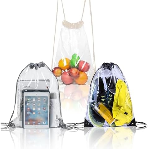 BSITSSS Clear Waterproof Drawstring Gym Bag Cover