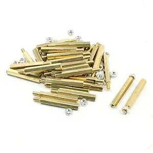 YXQ 30Pcs M3 Male Female Hex Brass Pillar Standoff Spacer Screw Nuts Bolt,(6mm+30mm)