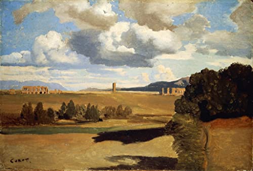 Pinturas murales de la Campaña romana de Corot para decoración de pared en lienzo de 60x90cm