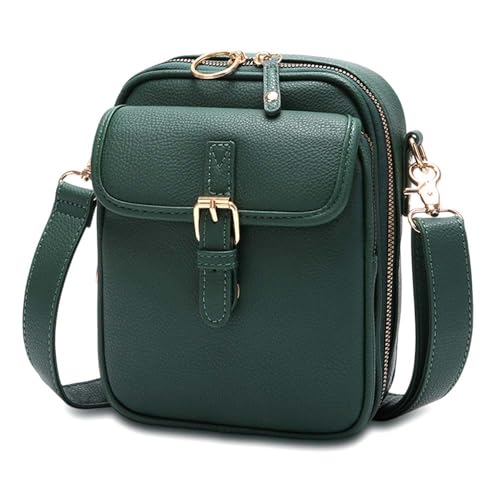 hoehew Women's Anti-Theft Crossbody Bag, Vintage PU Leather Travel Purse