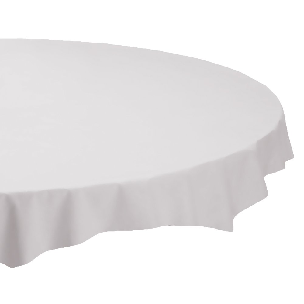 Photo 1 of Hoffmaster Octy-Round Plastic Tablecover, 82" Diameter, White, 12/carton