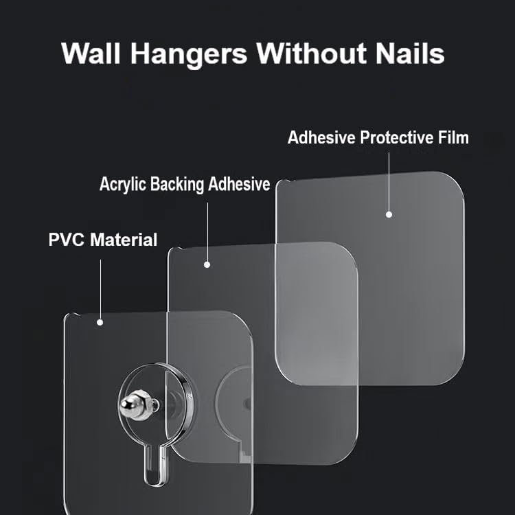 Miniatura 3 de Paquete de 14 ganchos de pared, ganchos de fotos sin clavos, gancho adhesivo de pared sin daños para cocina, baño, dormitorio, oficina, impermeable