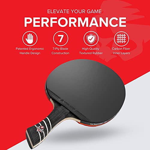 Image of The Peace Maker ALC - Professional Ping Pong Paddle - Carbon Fiber Table Tennis Racket Producing Maximum Spin & Control for All Levels - Hard Carry Case & Ergonomic Handle