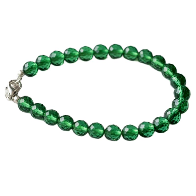 Bracelet quartz vert véritable et pierres facettées haut de gamme
