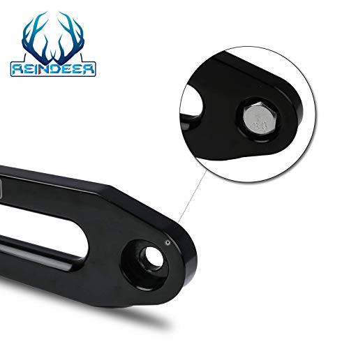 REINDEER Universal 10" Aluminium Hawse Fairlead for 8000-13000LBS Electric Winch Synthetic Winch Rope Black