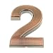 Adesivo con numero civico (da 0 a 9), resistente alle intemperie, 7 cm, 3D, per cassetta delle lettere / porta di casa / partenza / fai da te, colore: bronzo, Marrone