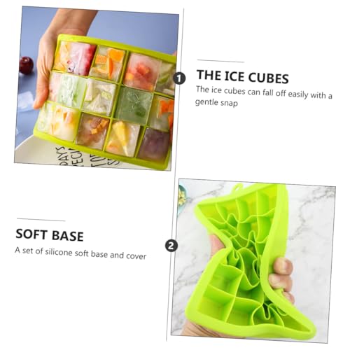 Molde para cubitos de hielo de silicona 3 piezas con tapa miniatura 2