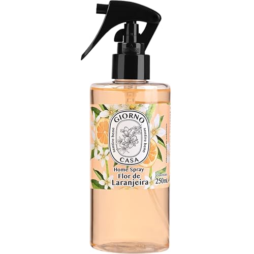 Sprays de Ambiente com Perfume (Aromatizador de Ambientes), Flor de Laranjeira , Giorno Casa, 250 ml, Laranja