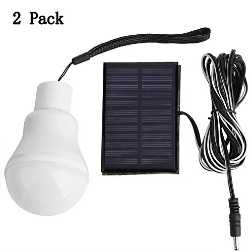 Preisvergleich Produktbild 2er Pack LED Solarleuchte Garten Lampe,Tragbarer Laternenlampenscheinwerfer mit Solarpanel für Indoor Outdoor Garden Office Lesen Wandern Camping