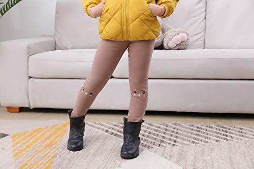 IRELIA Winter Girls Cotton Fleece Lined Leggings Pants Heather Gray S - image 2